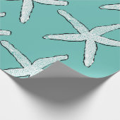 Blauwgroen blauw kerstfeest in strand cadeaupapier (Hoek)