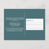 Blauwgroen blauw kerstfeest Open House Briefkaart (Achterkant)