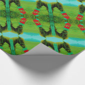 blauwgroen blauw:kerstpaard met kerstmis cadeaupapier (Hoek)