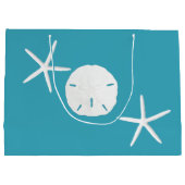 Blauwgroen blauw kerstvisten met groot papier - ca groot cadeauzakje (Achterkant)