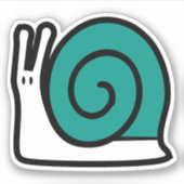 Blauwgroen blauw-klauuntje Cartoon Sticker (Voorkant)