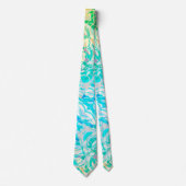 Blauwgroen, blauw kleurrijk Abstract Stropdas (Voorkant)