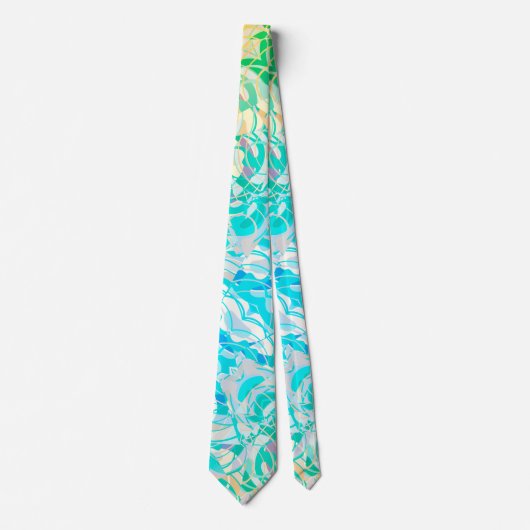 Blauwgroen, blauw kleurrijk Abstract Stropdas (Voorkant)