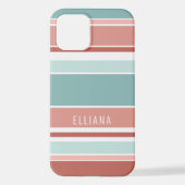 Blauwgroen Blauw Koraal Rood Perzik Sinaasappel Wi iPhone Hoesje (Achterkant)