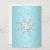 Blauwgroen blauw kristal Pearl Snowflake Silver Wi Kaart (Achterkant)