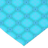 Blauwgroen, blauw, latoir patroon met turquoise lange tafelloper (Hoek)