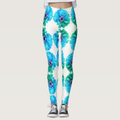 Blauwgroen blauw leggings (Voorkant)