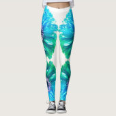 Blauwgroen blauw leggings (Voorkant)