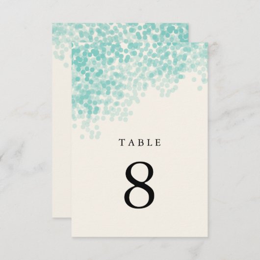 Blauwgroen blauw lichtschoeisel Tabelnummer Kaarte Kaart (Voorkant / Achterkant)