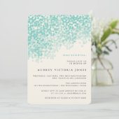 Blauwgroen blauw-lichtshow Bridal Shower-uitnodigi Kaart (Staand voorkant)