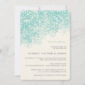 Blauwgroen blauw-lichtshow Bridal Shower-uitnodigi Kaart (Voorkant)