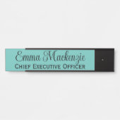 Blauwgroen Blauw Manuscript Deurteken voor Kantoor Deurbordje (Voorkant)