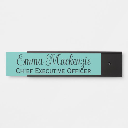 Blauwgroen Blauw Manuscript Deurteken voor Kantoor Deurbordje (Voorkant)