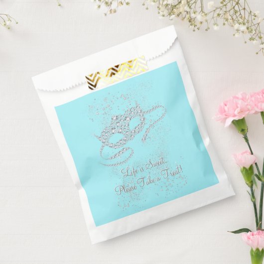 Blauwgroen Blauw Masquerade Party Bedankzakje (Gezegeld)