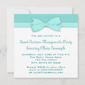 Blauwgroen Blauw Masquerade Party Kaart (Achterkant)