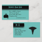 Blauwgroen blauw medisch visitekaartje (Voorkant / Achterkant)