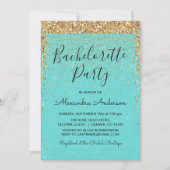 Blauwgroen Blauw Meisje Glitter Sparkle Bacheloret Kaart (Voorkant)