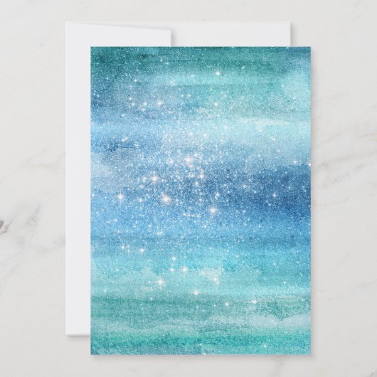 Blauwgroen Blauw Meisje Glitter Sparkle Elke Leeft Kaart (Achterkant)