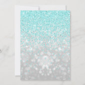 Blauwgroen Blauw Meisje Glitter Sparkle Quinceaner Kaart (Achterkant)