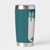 Blauwgroen blauw met negatief ruimtewater Herfst Geïsoleerde Drinkbeker (Voorkant)