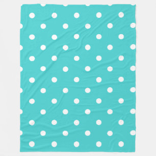 Blauwgroen Blauw met Polka Dots Fleece Deken