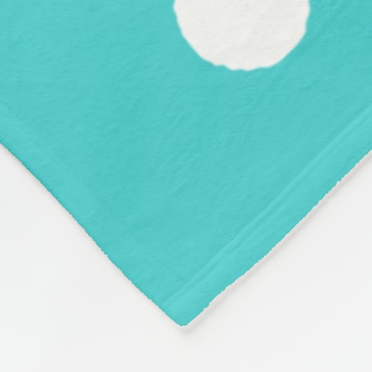 Blauwgroen Blauw met Polka Dots Fleece Deken (Hoek)