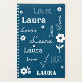 Blauwgroen blauw met Witte Bloemen, de Planner van (Voorkant)