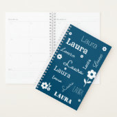 Blauwgroen blauw met Witte Bloemen, de Planner van (Display)