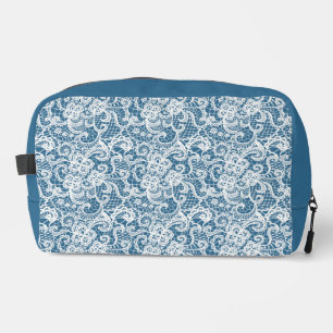 BLAUWGROEN BLAUW MET WITTE KANT LOOK DESIGN TOILETTASJE