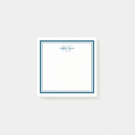 Blauwgroen Blauw Minimalistisch Eenvoudig Monogram Post-it® Notes