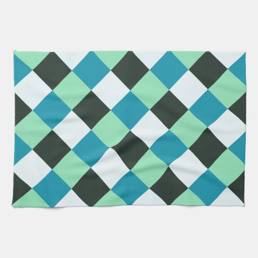 Blauwgroen Blauw Mint Groen Kool White Pset Theedoek (Horizontaal)