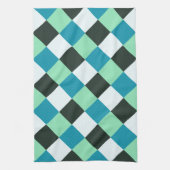 Blauwgroen Blauw Mint Groen Kool White Pset Theedoek (Verticaal)