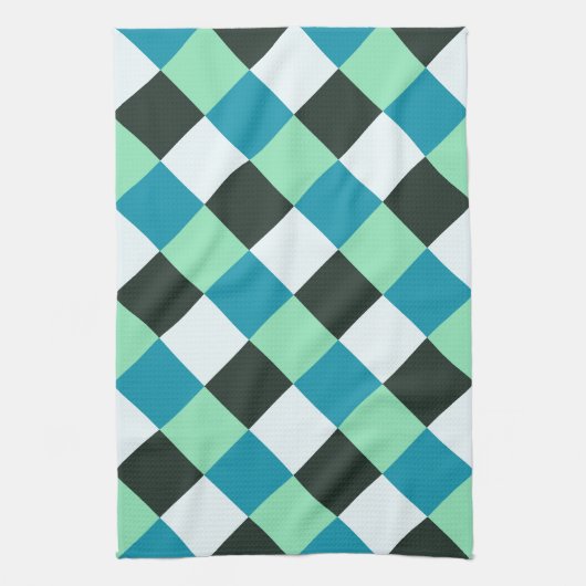 Blauwgroen Blauw Mint Groen Kool White Pset Theedoek (Verticaal)