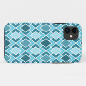 Blauwgroen blauw modern diamantpatroon Case-Mate iPhone case (Achterkant (horizontaal))