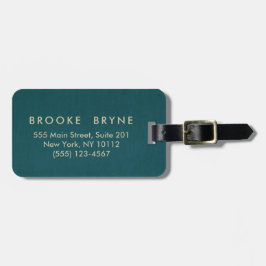 Blauwgroen Blauw Modern Professioneel Minimalist Bagagelabel