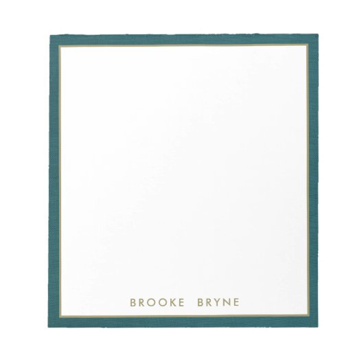 Blauwgroen Blauw Modern Professioneel Minimalist Notitieblok (Voorkant)