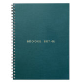 Blauwgroen Blauw Modern Professioneel Minimalist Notitieboek (Voorkant)