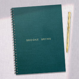 Blauwgroen Blauw Modern Professioneel Minimalist Notitieboek