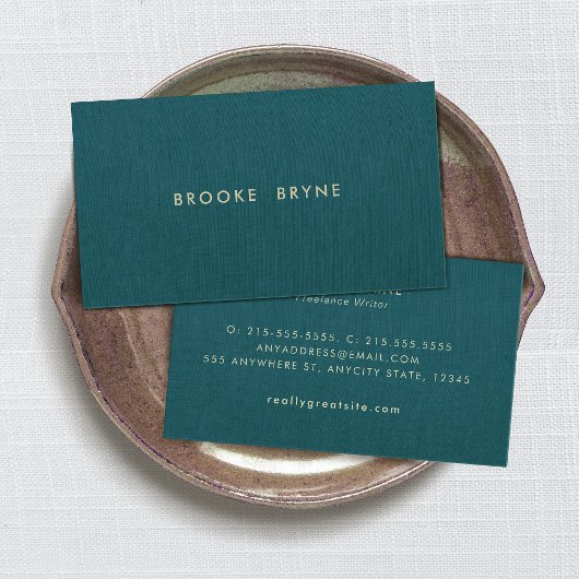 Blauwgroen Blauw Modern Professioneel Minimalist Visitekaartje