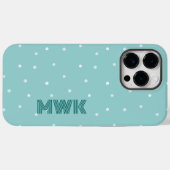 Blauwgroen blauw monogram Case-Mate iPhone case (Achterkant (horizontaal))