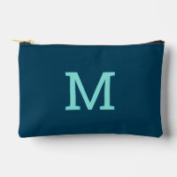 Blauwgroen Blauw Monogram Initiaal Accessoire Make