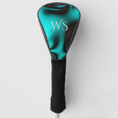 Blauwgroen Blauw Monogrammen Golfheadcover (Voorkant)