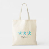 Blauwgroen blauw monogrammen van Starfish Kute Nau Tote Bag (Achterkant)