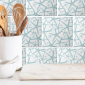 Blauwgroen blauw nautisch strandpatroon tegeltje