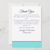 Blauwgroen blauw Nautisch touw Heart Anchor Weddin Kaart (Achterkant)