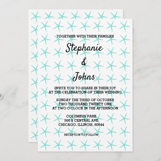 Blauwgroen blauw niervlug strand kaart (Voorkant / Achterkant)