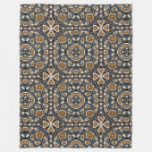 Blauwgroen Blauw Oker Bruin Beige Bohemian Tribe A Fleece Deken (Voorkant)