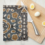 Blauwgroen Blauw Oker Bruin Beige Bohemian Tribe A Theedoek (Quarter Fold)