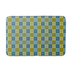Blauwgroen blauw Olive Yellow Paars Patroon Badmat