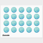 Blauwgroen & Blauw Ombre bruiloft viering Ronde Sticker (Vel)